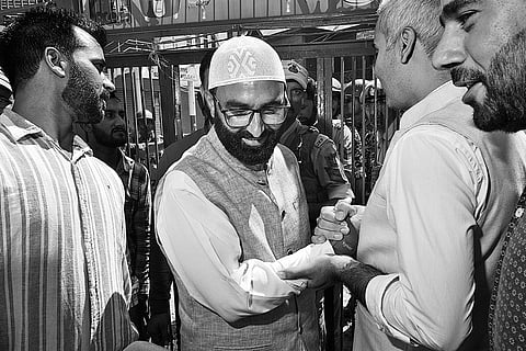 Jamaat member Sayar Ahmad Reshi campaigning in the Valley