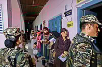 In Kashmir, A Hunger For Solutions Photo: Yasir Iqbal : Back to the Ballot: Women voters cast their votes in Khansahib constituency in central Kashmir on September 25, 2024