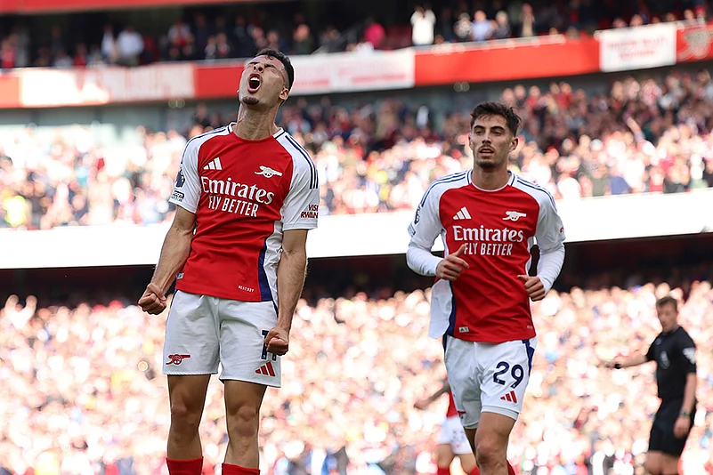 Britain Soccer Premeir League Arsenal and Leicester City Photo gallery_8