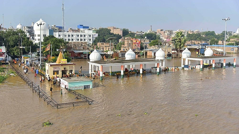 Flood situation near Ganges in Patna