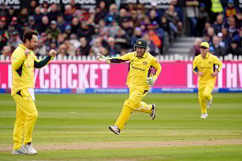 England vs Australia 5th ODI: Australia's Josh Inglis celebrates stumping the wicket of England's Jacob Bethell