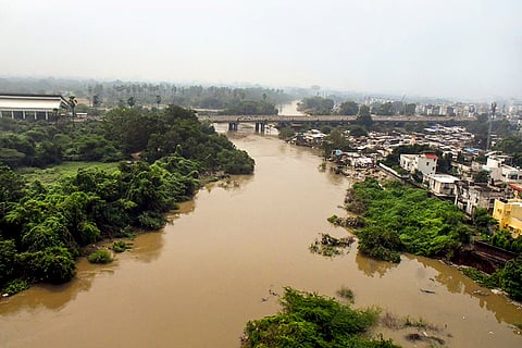 Rise in the level of Vishwamitri river