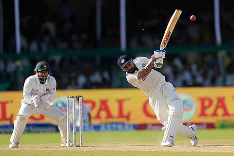 India vs Bangladesh 2nd Test Day 4: India's Virat Kohli, right, plays a shot