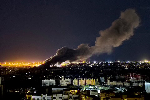 Mideast Tensions: Smoke rises from an Israeli airstrike