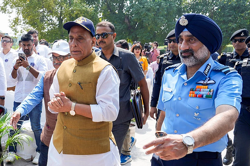 Rajnath Singh with Chief of the Air Staff (CAS) Air Chief Marshal Amar Preet Singh