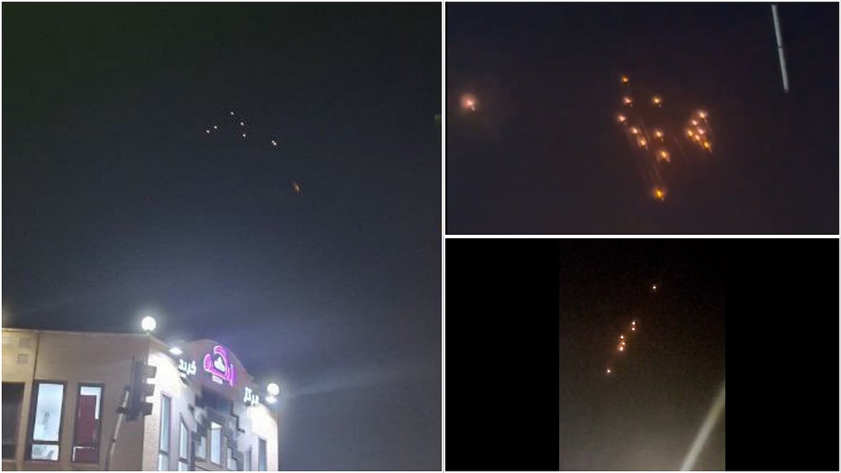 Missile, Rocket fire spotted towards Israel from Iran - | Photo: Various Users on X