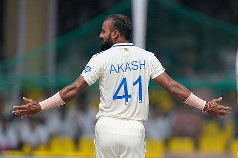 IND vs BAN, 2nd Test: India's Akash Deep celebrates the wicket of Bangladesh's Shadman Islam