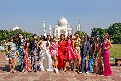 Miss Teen International competition participants in Agra