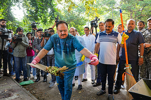 JP Nadda particpates in cleanliness drive