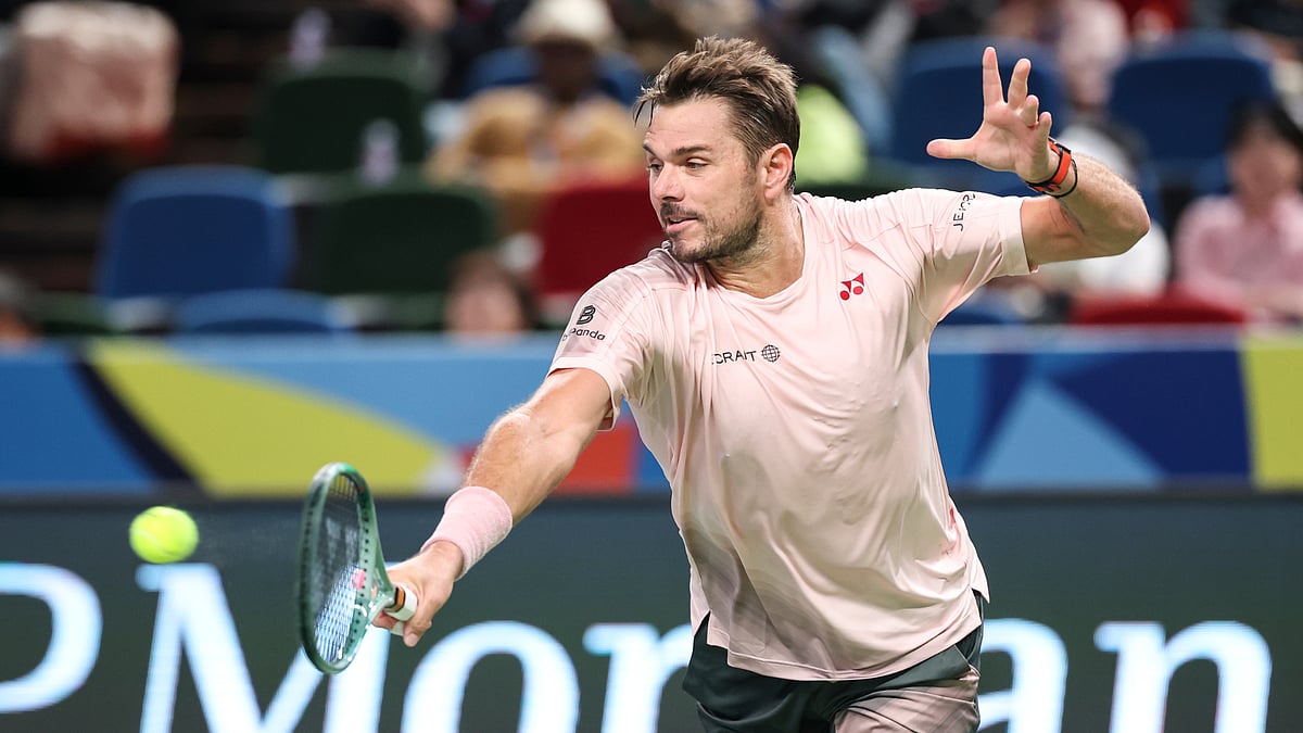 Stan Wawrinka in action in Shanghai