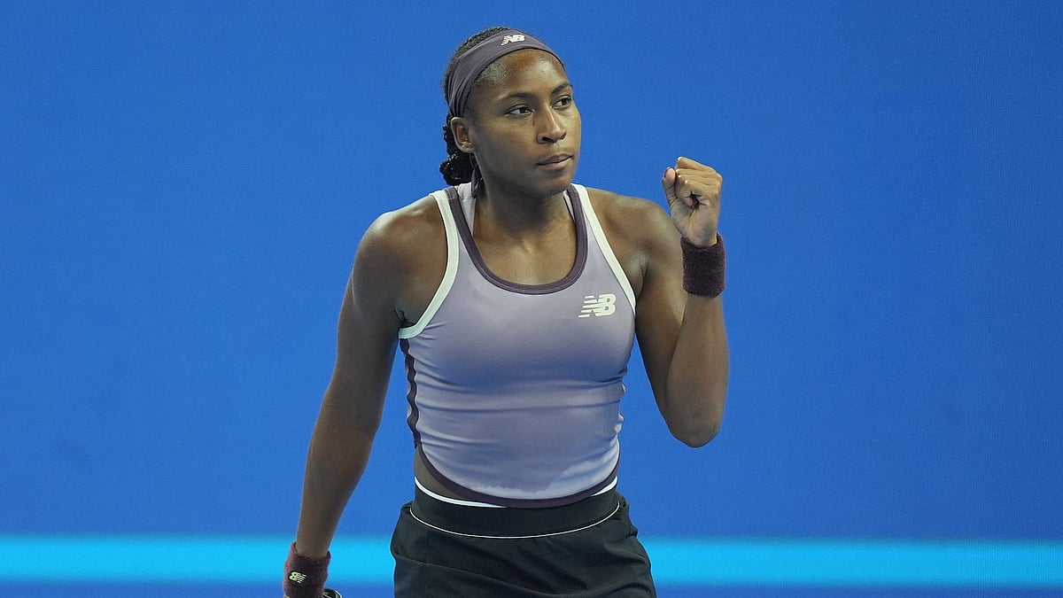Coco Gauff came from behind to win in Beijing. - null