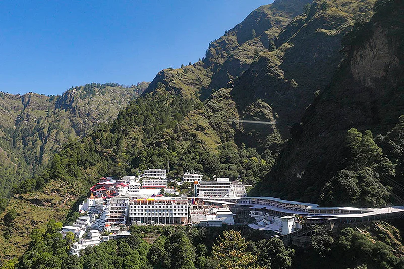 Mata Vaishno Devi shrine on the first day of Navratri festival