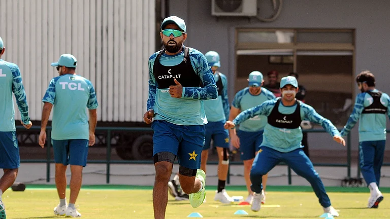 Pakistan cricket team players during a practice session before the Test series against England in Multan. - Photo: X | Pakistan Cricket