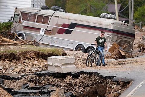 Hurricane Helene: Damage in Pensacola, North Carolina
