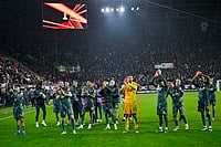 Europa League: Brennan Johnson Continues In Goal-Scoring Spree - In Pics | Photo: AP/Denes Erdos : UEFA Europa League 2024-25, Ferencvaros vs Tottenham Hotspur: Tottenham players greet supporters
