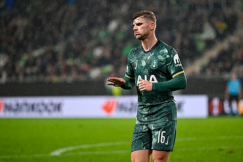 UEFA Europa League 2024-25, Ferencvaros vs Tottenham Hotspur: Tottenham's Timo Werner reacts