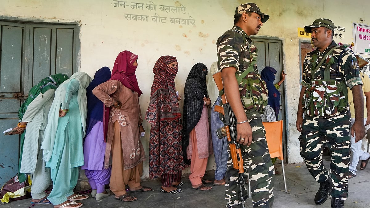 PTI : Voting underway at 90 assembly seats in Haryana on Saturday
