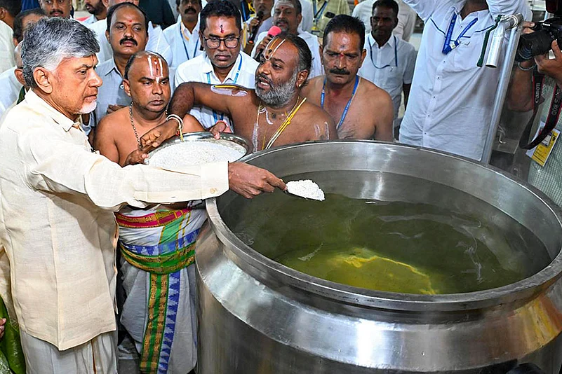 Andhra Pradesh CM N Chandrababu Naidu at Tirumala Tirupati