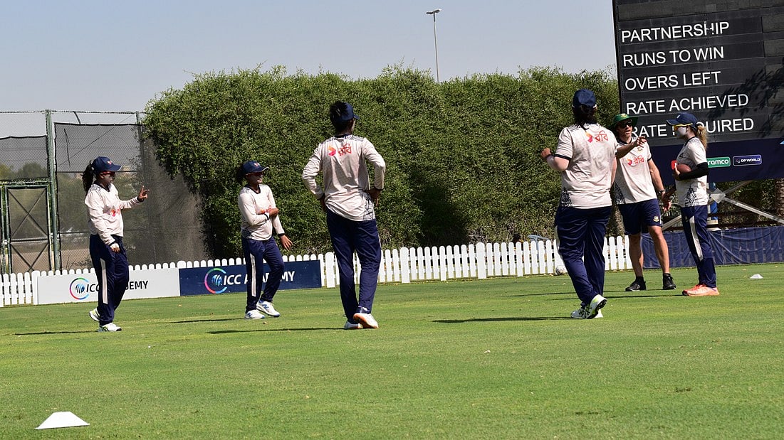 X/Bangladesh Cricket : Bangladesh players train ahead of their Women's T20 World Cup 2024 match against England. 