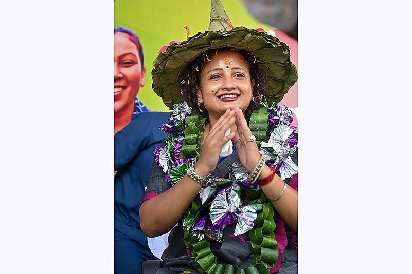 Jharkhand Mukti Morcha (JMM) leader Kalpana Soren during Maiya Samman Yatra