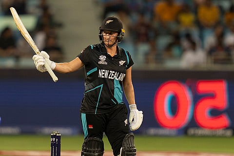 Women's World T20 Cricket, India vs New Zealand: New Zealand's captain Sophie Devine celebrates her fifty runs