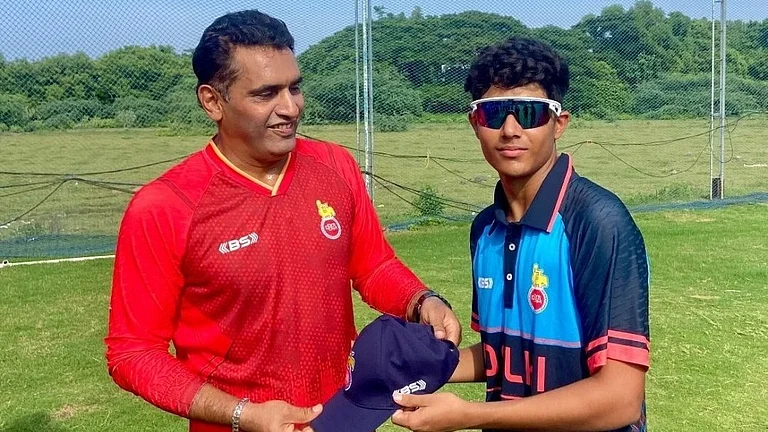 Aaryavir Sehwag in Vinoo Mankad Trophy action - X