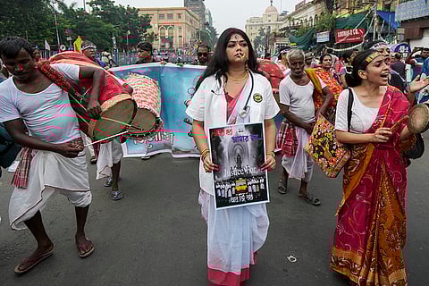 RG Kar Row: Junior doctors' protest rally in Kolkata