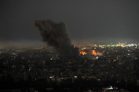 Mideast Tensions: Smoke rises after Israeli airstrikes in Dahiyeh, Beirut