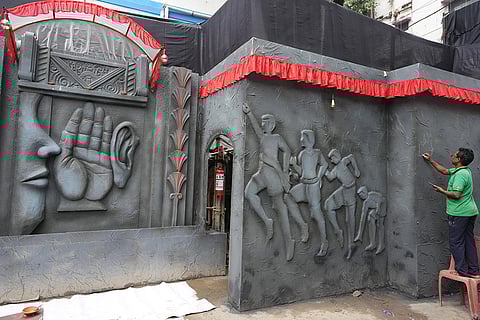 Preparatioin for Durga Puja festival