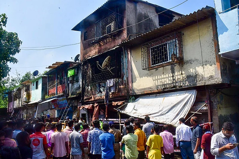 Fire at building in Mumbais Siddharth Colony