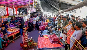 Photo: PTI : Junior doctors protest against the rape and murder of colleague in Kolkata and demand justice.