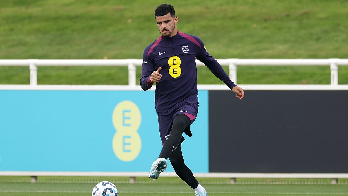 Dominic Solanke training with England.