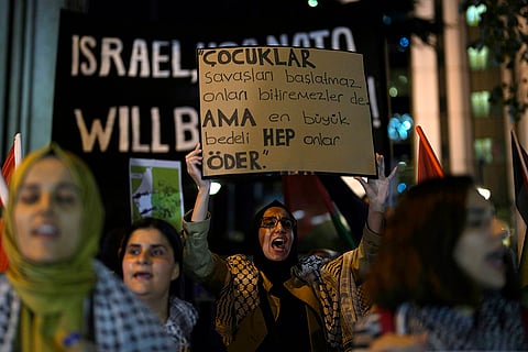 Mideast War Anniversary: Pro-Palestinian rally in Istanbul