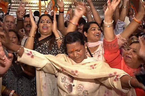 Haryana polls: BJP workers celebrate