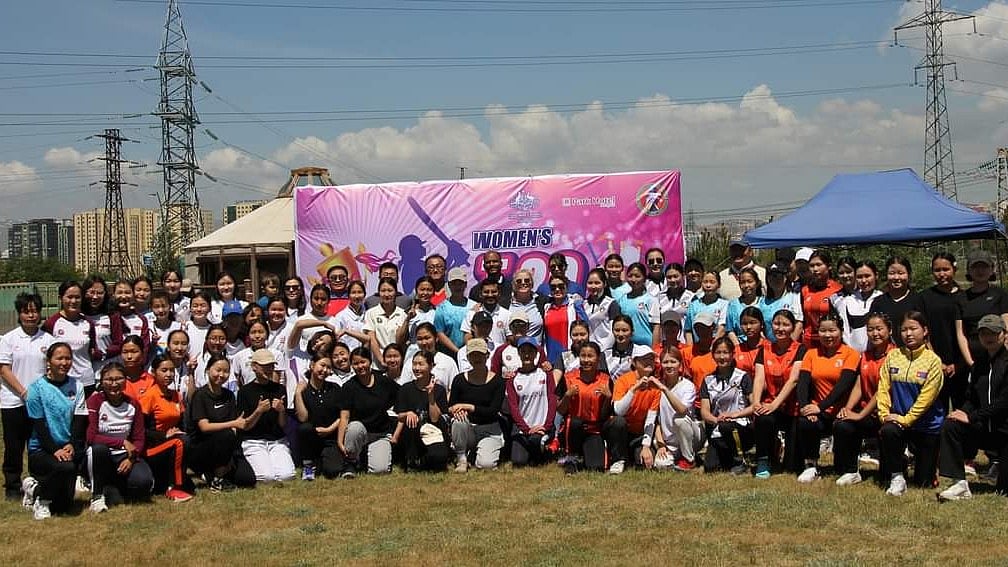 Photo: X | Czarsportsz Global - Associate Cricket World : Mongolia women's cricket team with fans.