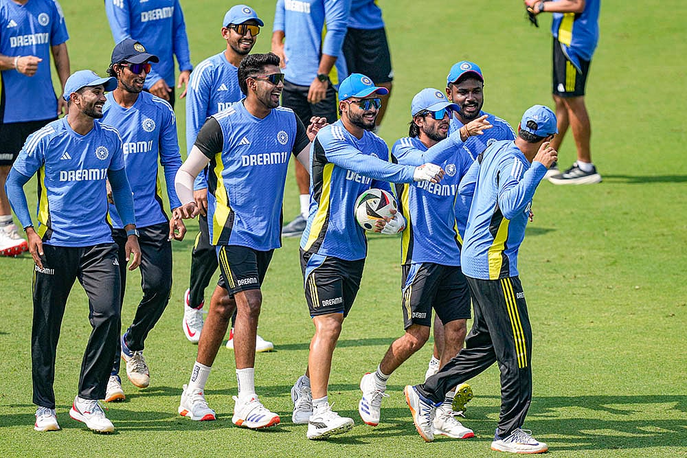 India vs Bangladesh: India players during a practice session - | Photo: PTI/Ravi Choudhary