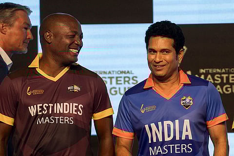 Masters League: Brian Lara and Sachin Tendulkar during the launch function
