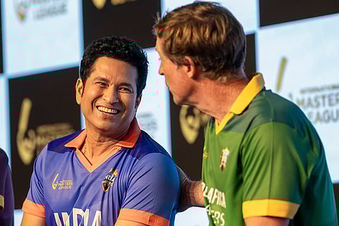 Masters League: Sachin Tendulkar and Jonty Rhodes during the launch function