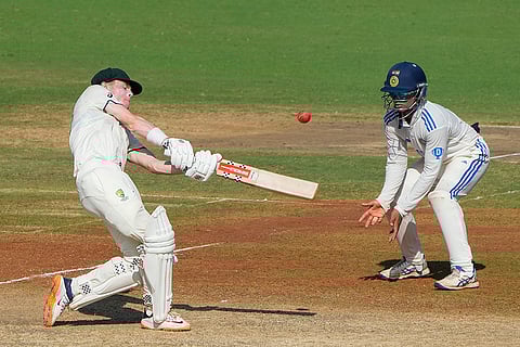 IND-19 vs AUS-19: Oliver Peake plays a shot during the second day