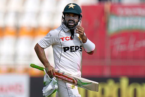 PAK Vs ENG, 1st Test Day 2: Pakistan's Mohammad Rizwan reacts after his dismissal