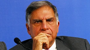 Parab/OUTLOOK : March 23, 2009: Mumbai: Chairman of Tata Group, Ratan Tata, poses at the launch of Nano in Mumbai on Monday