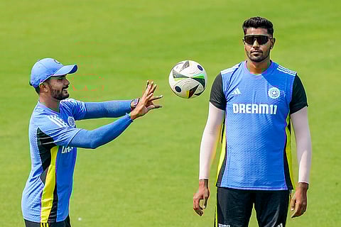 India vs Bangladesh: India’s Nitish Kumar Reddy and Harshit Rana during a practice session