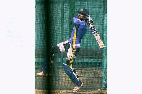 India vs Bangladesh: India's Tilak Varma plays a shot during a practice session