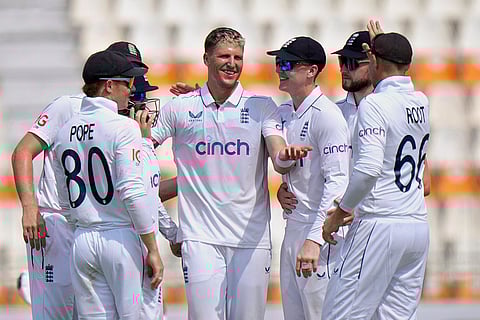 PAK Vs ENG, 1st Test Day 2: Brydon Carse celebrates Naseem Shah's wicket