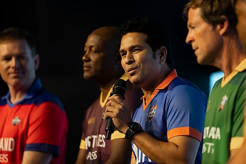Masters League: Sachin Tendulkar speaks during the launch