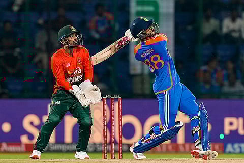 India vs Bangladesh: India's Nitish Kumar Reddy plays a shot