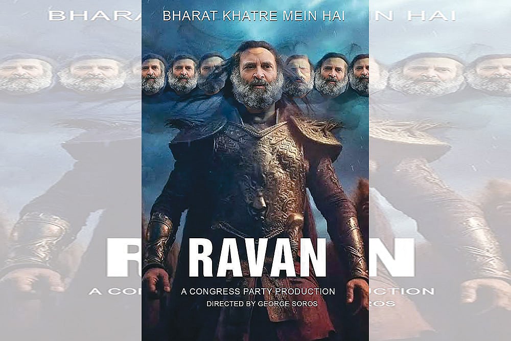 Courtesy: BJP X handle : Politically Charged: A poster of Rahul Gandhi dressed as Raavan ploaded on the BJP’s official X handle 