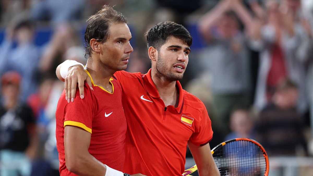 Rafael Nadal and Carlos Alcaraz teamed up at the Paris Olympics - null