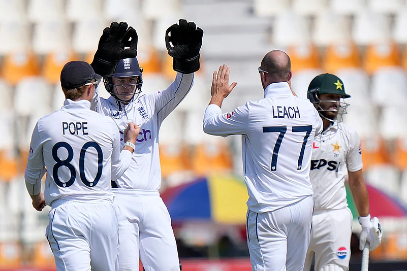 Pakistan vs England 1st Test cricket day 5 photo gallery_Jack Leach