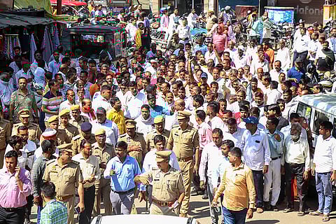 Protest against Lakhimpur Bar Association President
